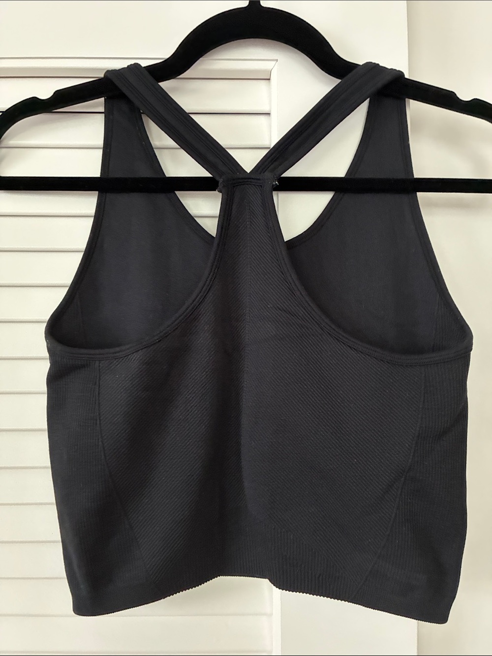 Black Racer Back Crop Tank Top - Picture 2 of 2